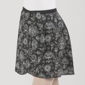 Black and White pattern Eden, wrap ballet skirt