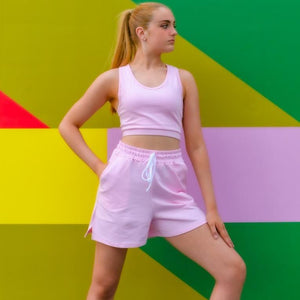 Pastel Summer Oversized Shorts Pink